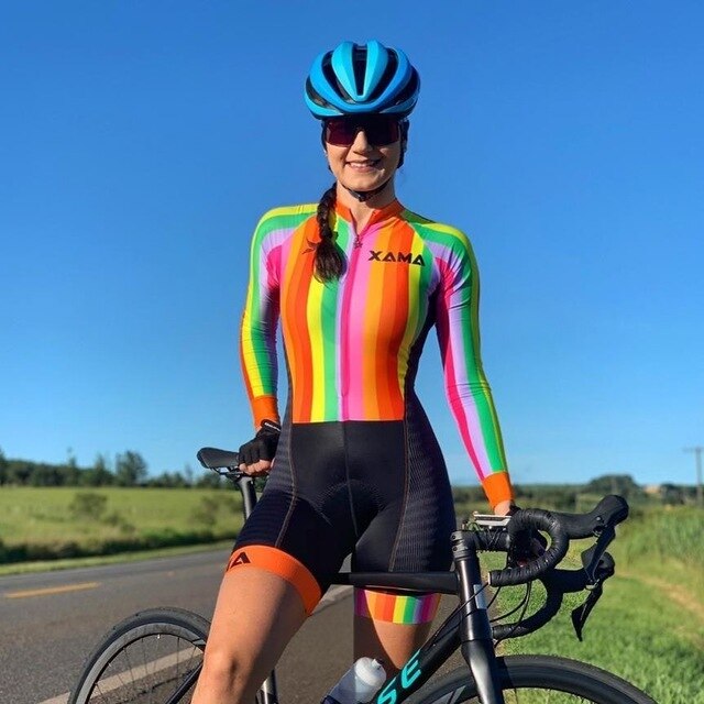 Xama women skinsuit cycling Jersey road bicycle Short sleeve jumpsuit summer cycles clothes Triathlon clothing ropa ciclismo mtb voguable