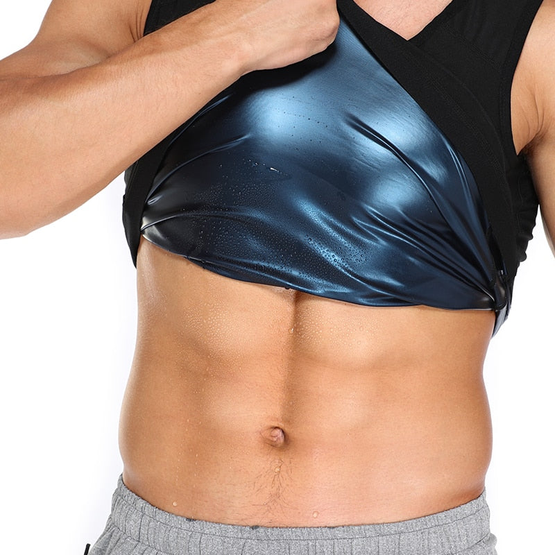 Men Sweat Sauna Shaper Waist Trainer Tummy Belly Compression Shirt Weight Loss Corset Fat Burning Fitness Slim Sweat Pro Polymer voguable