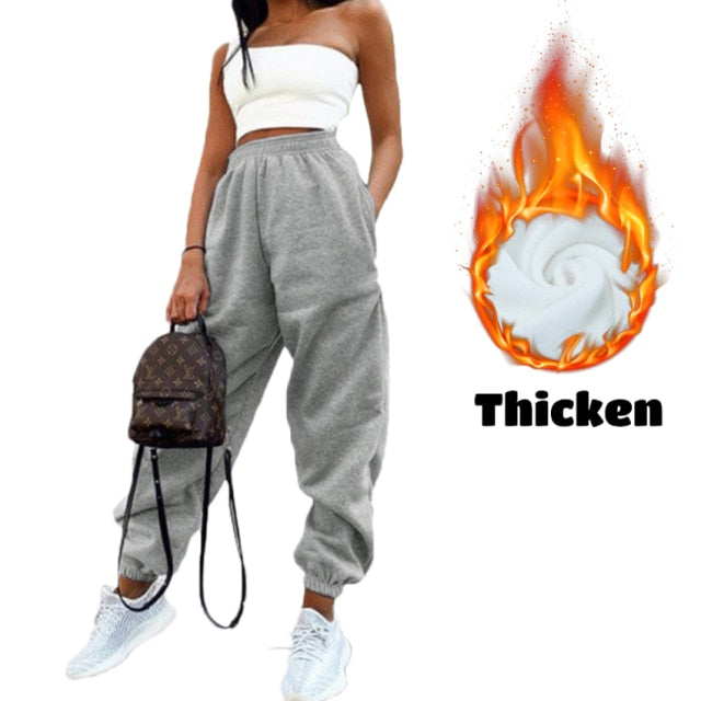 Lusofie Wide Leg SweatPants Harajuku Joggers Fall New 2021 Women Trousers High Waist Pants Streetwear Korean Casual Pant Femme voguable