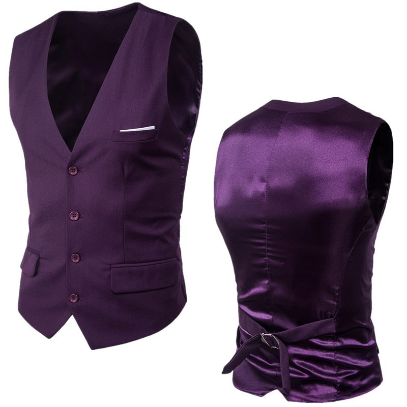 Voguable Purple Suit Vest Men 2020 Spring New Slim Fit Sleeveless Vest Waistcoat Mens Formal Business Wedding Dress Vests Chaleco Hombre voguable