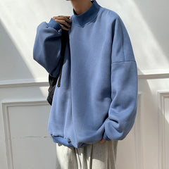 2020 Men's Black/white/pink/blue Coats Long Sleeve High Collar Hoodies Cotton Casual Clothes Sweatshirts Oversized Pullover voguable
