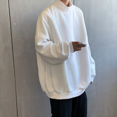 2020 Men's Black/white/pink/blue Coats Long Sleeve High Collar Hoodies Cotton Casual Clothes Sweatshirts Oversized Pullover voguable