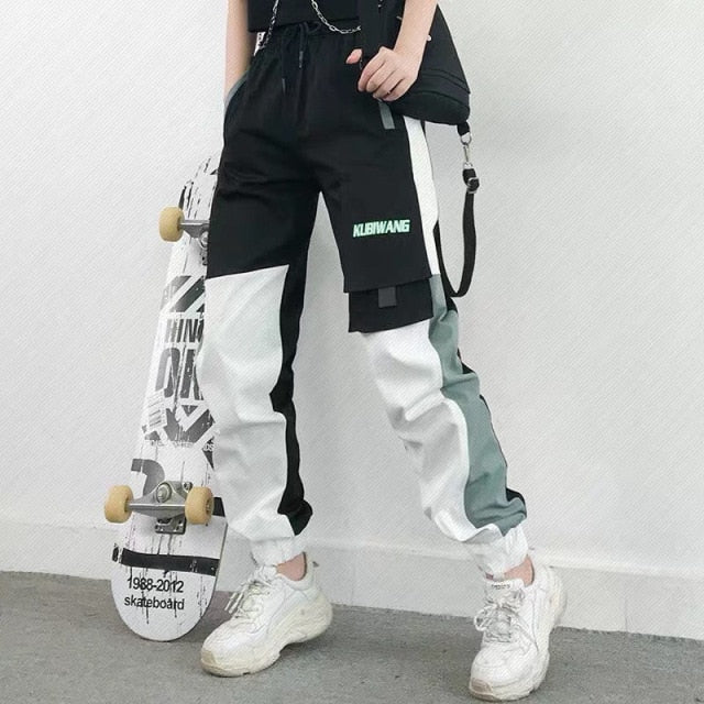 Voguable Women Loose Cargo Pants 2020 Autumn High Waist Drawstring Jogger Pant Plus Size Female High Street Trouser Casual Sportwear voguable