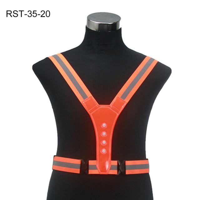 LED Cycling Vest High Visibility Outdoor Running Cycling Reflective Safety Vest Adjustable Elastic Strap Riding Reflective Belt voguable