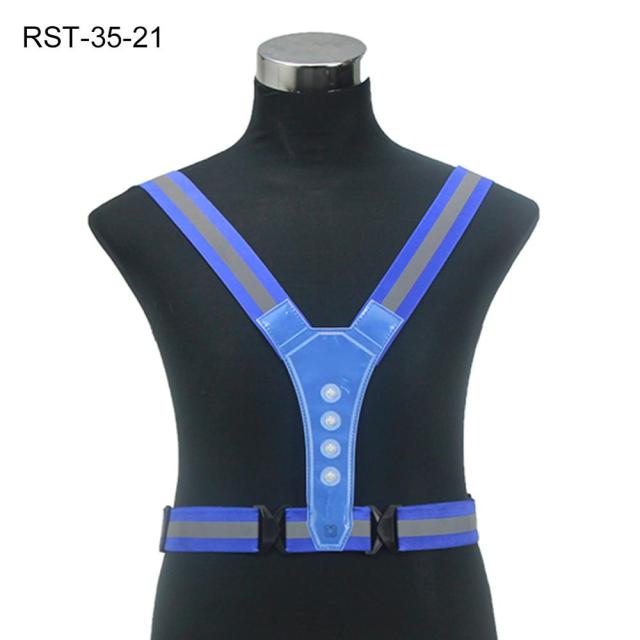 LED Cycling Vest High Visibility Outdoor Running Cycling Reflective Safety Vest Adjustable Elastic Strap Riding Reflective Belt voguable