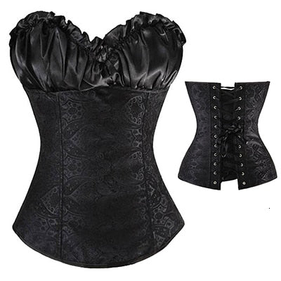 Plus Size Bustier Corsets Gothic Lace Up Binders and Shapers Overbust Body Shapewear Women Sexy Slimming Waist Trainer Boned 6XL voguable