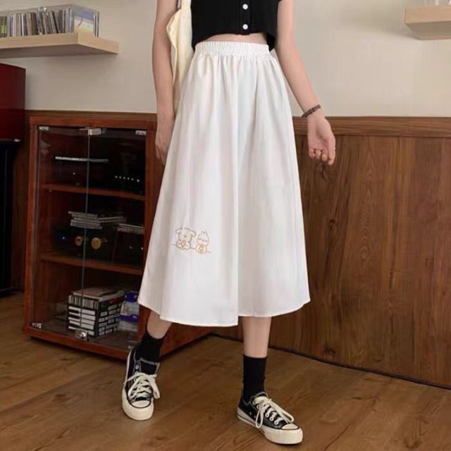 Autumn Women Skirts high waist student Korean Style Dark vintage Ruffle Long A-line skirts women fashion 2022 voguable