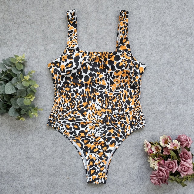 RUUHEE Sexy One Piece Swimsuit 2021 Swimwear Women Bathing Suit Leopard Snake Printed Swimming Suit Push Up Female Beach Wear voguable