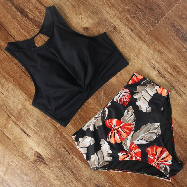 High Waisted Swimsuit Bikini 2021 Push Up Swimwear Women Sexy Bathing Suit Female Vest Bikini Set Leopard Swim Suit Beachwear voguable