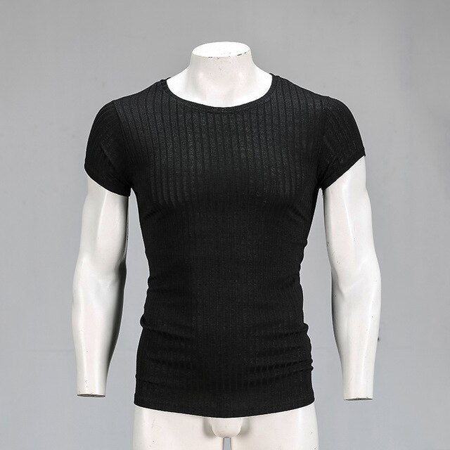 Voguable 2021 Autumn Fashion Men's T-shirt Sweater O-Neck Slim Fit Knittwear Mens Long Sleeve Pullovers Tshirts Men Fitness Pull Homme voguable