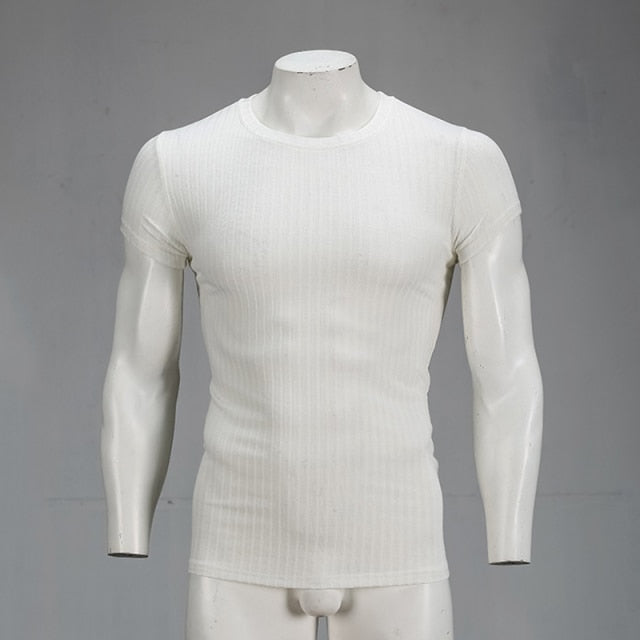 Voguable 2021 Autumn Fashion Men's T-shirt Sweater O-Neck Slim Fit Knittwear Mens Long Sleeve Pullovers Tshirts Men Fitness Pull Homme voguable