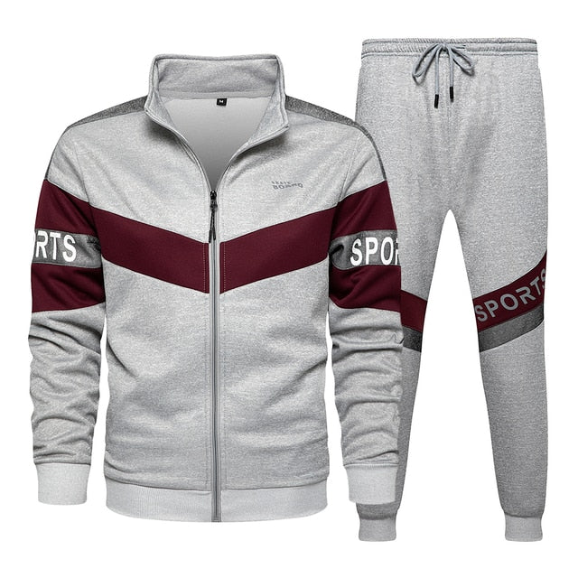 Voguable 2021 Men's Hip Hop Tracksuit Mens Spring Clothing 2 Pieces Sets Man Streetwear Zipper Jacets And Harem Pants + Sweatshirt Suits voguable
