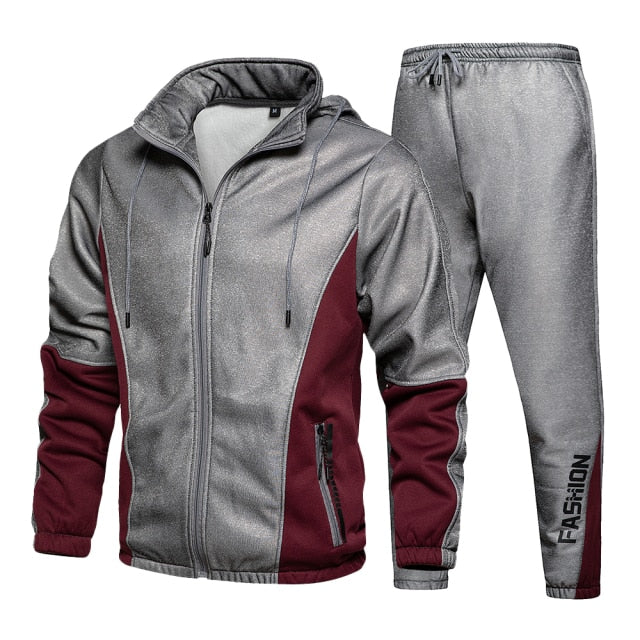 Voguable 2021 Men's Hip Hop Tracksuit Mens Spring Clothing 2 Pieces Sets Man Streetwear Zipper Jacets And Harem Pants + Sweatshirt Suits voguable