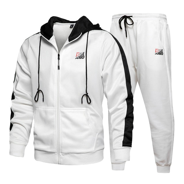 Voguable 2021 Men's Hip Hop Tracksuit Mens Spring Clothing 2 Pieces Sets Man Streetwear Zipper Jacets And Harem Pants + Sweatshirt Suits voguable