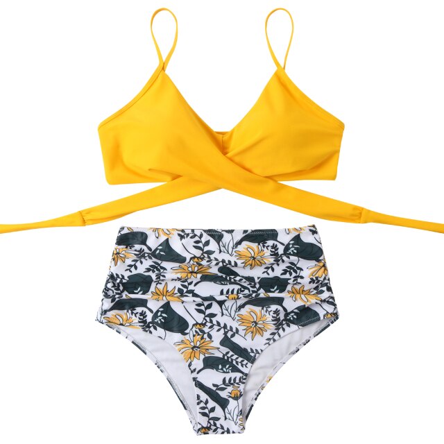Swimsuit Women High Waisted Bikini 2021 Woman Criss Cross Bikini Set Leopard Print Beachwear Bathing Suit Push Up Swimwear Women voguable