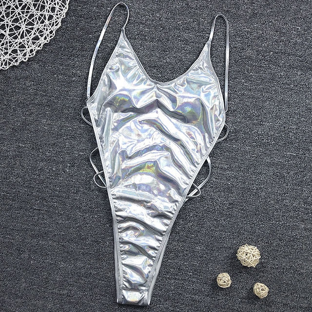 Voguable New Sexy high Leg cut One Piece Swimsuit Thong Swimwear Women Trikini  Backless Monokini Brazilian Bathing Suit Swim wear voguable
