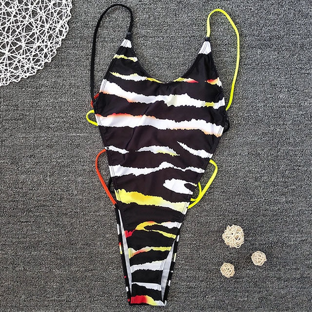 Voguable New Sexy high Leg cut One Piece Swimsuit Thong Swimwear Women Trikini  Backless Monokini Brazilian Bathing Suit Swim wear voguable
