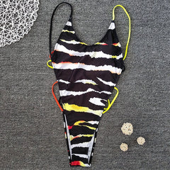 Voguable New Sexy high Leg cut One Piece Swimsuit Thong Swimwear Women Trikini  Backless Monokini Brazilian Bathing Suit Swim wear voguable