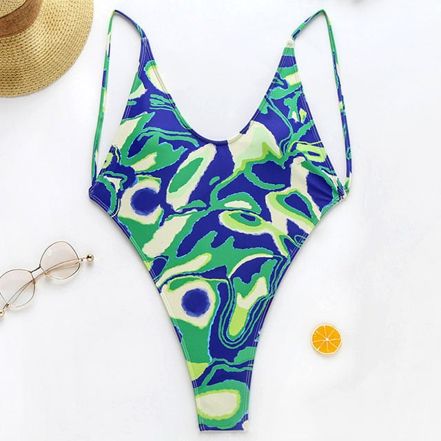 Voguable New Sexy high Leg cut One Piece Swimsuit Thong Swimwear Women Trikini  Backless Monokini Brazilian Bathing Suit Swim wear voguable