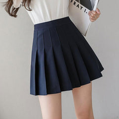 2021 Spring Summer Korean Skirt Shorts Women High Waist Sexy Mini Skirt School Short Pleated Kawaii Japanese Pink Skirt Female voguable