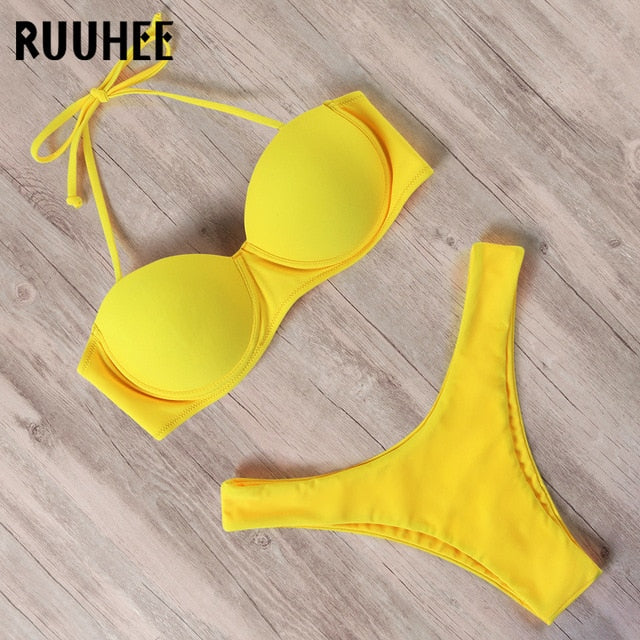 RUUHEE Bikini Swimwear Women Swimsuit 2021 Leopard Brazilian Bikini Set Push Up Bathing Suit Female Summer Beach Wear Biquini voguable