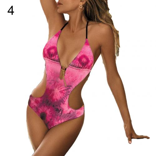 Swimwear Women Plus Size One Piece Swimsuit 2020 Push Up Monokini Bathing Suit Women's High Cut Swim Suit V neck Halter Trikini voguable