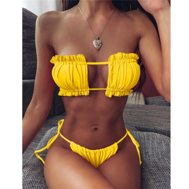 Voguable Sexy Bikini 2021 Swimsuit Women Thong Swimwear Push Up Bikini Set Brazilian Bathing Suit Summer Beach Wear Swimming Suit Biquini voguable