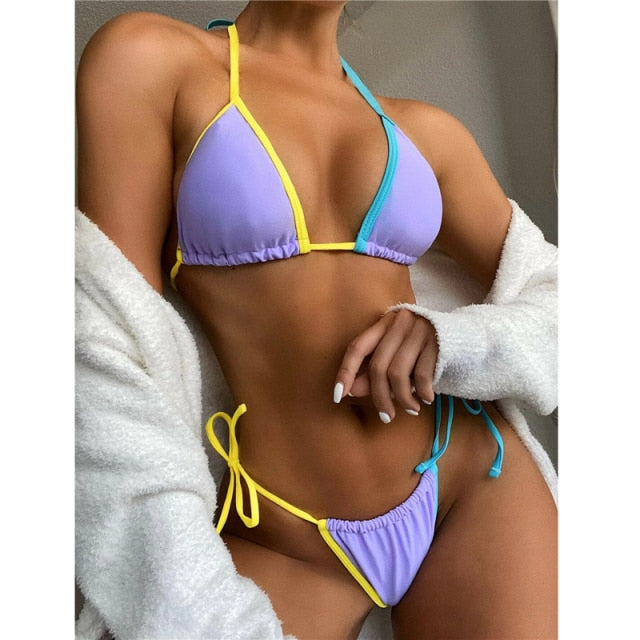 Voguable Sexy Bikini 2021 Swimsuit Women Thong Swimwear Push Up Bikini Set Brazilian Bathing Suit Summer Beach Wear Swimming Suit Biquini voguable