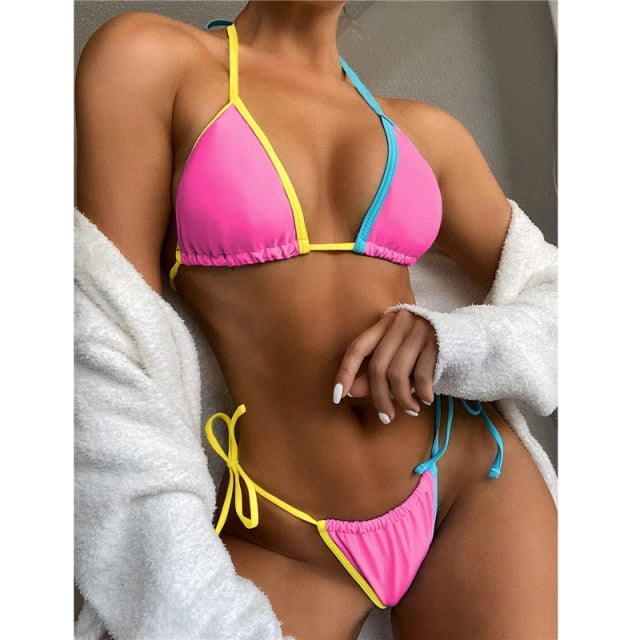 Voguable Sexy Bikini 2021 Swimsuit Women Thong Swimwear Push Up Bikini Set Brazilian Bathing Suit Summer Beach Wear Swimming Suit Biquini voguable