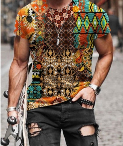 Voguable New Patchwork T-shirt Long Sleeve Fashion 3D Print Tops 2021 Summer Casual Pullovers Sexy Mens clothing Plus Size S-3XL voguable