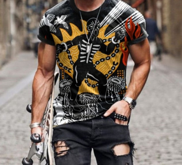 Voguable New Patchwork T-shirt Long Sleeve Fashion 3D Print Tops 2021 Summer Casual Pullovers Sexy Mens clothing Plus Size S-3XL voguable