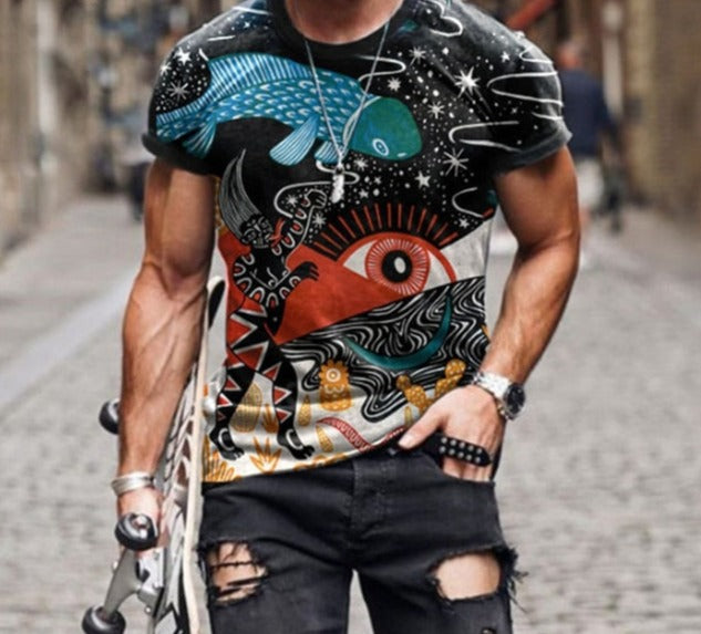 Voguable New Patchwork T-shirt Long Sleeve Fashion 3D Print Tops 2021 Summer Casual Pullovers Sexy Mens clothing Plus Size S-3XL voguable