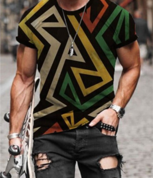 Voguable New Patchwork T-shirt Long Sleeve Fashion 3D Print Tops 2021 Summer Casual Pullovers Sexy Mens clothing Plus Size S-3XL voguable