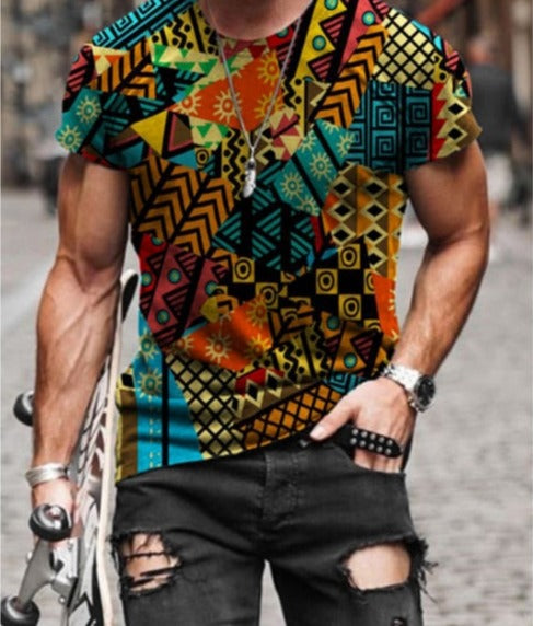 Voguable New Patchwork T-shirt Long Sleeve Fashion 3D Print Tops 2021 Summer Casual Pullovers Sexy Mens clothing Plus Size S-3XL voguable
