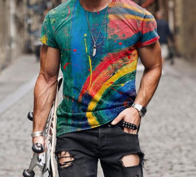 Voguable New Patchwork T-shirt Long Sleeve Fashion 3D Print Tops 2021 Summer Casual Pullovers Sexy Mens clothing Plus Size S-3XL voguable