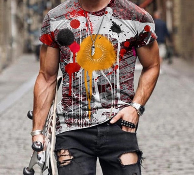 Voguable New Patchwork T-shirt Long Sleeve Fashion 3D Print Tops 2021 Summer Casual Pullovers Sexy Mens clothing Plus Size S-3XL voguable