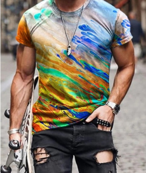 Voguable New Patchwork T-shirt Long Sleeve Fashion 3D Print Tops 2021 Summer Casual Pullovers Sexy Mens clothing Plus Size S-3XL voguable