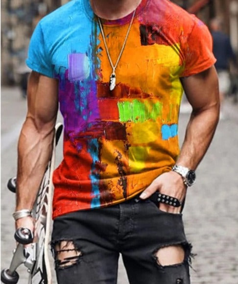 Voguable New Patchwork T-shirt Long Sleeve Fashion 3D Print Tops 2021 Summer Casual Pullovers Sexy Mens clothing Plus Size S-3XL voguable