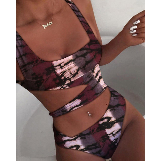 Voguable 2022 New Sexy White One Piece Swimsuit Women Cut Out Swimwear Push Up Monokini Bathing Suits Beach Wear Swimming Suit For Women voguable