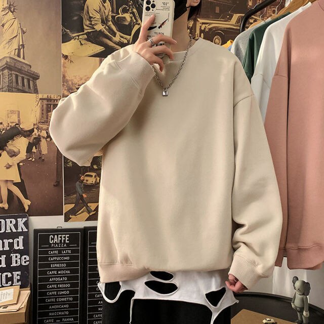 PR Women's Solid Color Casual Sweatshirts 2021 Autumn New Couple Hoodie Oversize Woman Clothing Streetwear Fashion Pullovers voguable