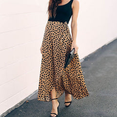 SURMIITRO Polka Dot Print Long Maxi Summer Skirt Women Fashion 2021 White Black Split High Waist Sun Wrap Aesthetic Skirt Female voguable