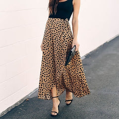 SURMIITRO Polka Dot Print Long Maxi Summer Skirt Women Fashion 2021 White Black Split High Waist Sun Wrap Aesthetic Skirt Female voguable