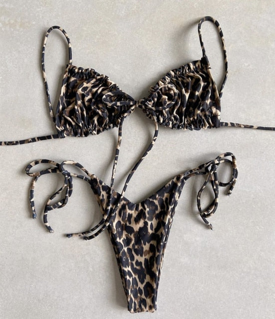 Voguable Sexy Micro Bikini 2022 Women Swimsuit Bandage Bikini Set Swimwear Female Halter Top Brazilian Bathing Suit Bather Biquini voguable