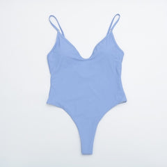 2021 Sexy Solid One Piece Swimsuit Women Swimwear Bodysuit Swimsuit Female Push Up Monokini High Waist Bathing Suits Beach Wear voguable