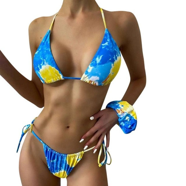 2021 Bandage Swimming Bathing Suit Beachwear Summer Brazilian Bikini Swimwear Women Swimsuit Sexy Push Up Micro Bikinis Set voguable