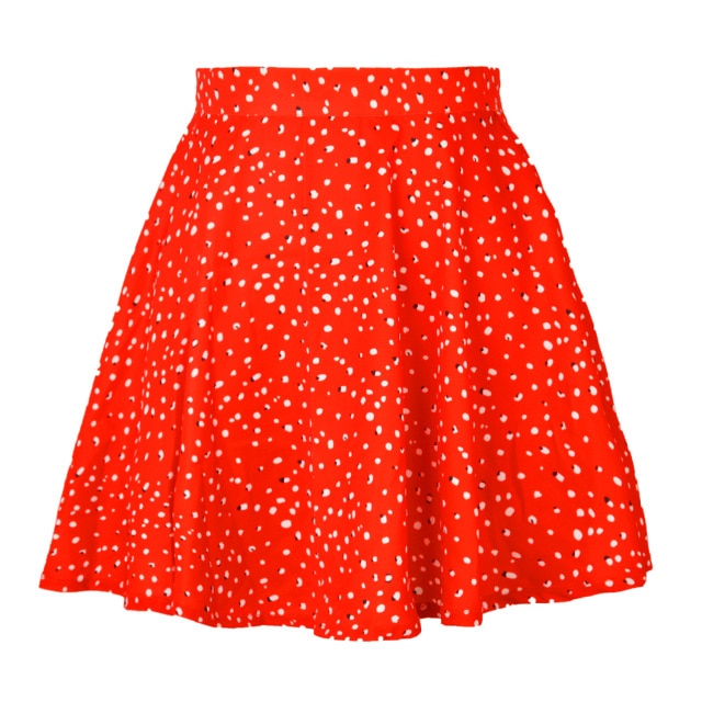 Summer new women's floral print skirt high waist umbrella mini skirt Female invisible zipper chiffon print short skirt women voguable
