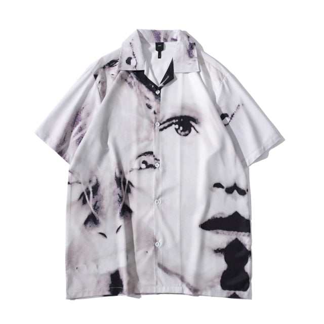 Voguable Dark Icon Vintage Street Men's Shirts Short Sleeve Summer Thin Material Hawaiian Shirt Man Blouse Male Top voguable
