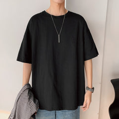 Voguable Short Sleeve Black White Loose T Shirt Men'S 2021 Summer Classic Solid Tshirt Top Tees Casual Clothes Plus OverSize M-5XL O NECK voguable