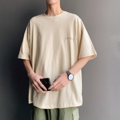 Voguable Short Sleeve Black White Loose T Shirt Men'S 2021 Summer Classic Solid Tshirt Top Tees Casual Clothes Plus OverSize M-5XL O NECK voguable