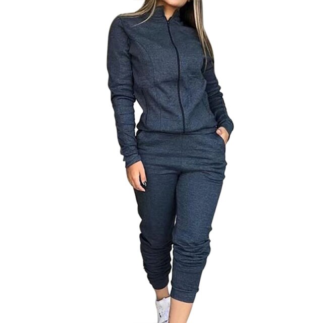 Voguable Spring Autumn Print Tracksuit Women 2 Piece Set Long Sleeve Zipper Jacket+Pants Sports Jogging Suit Female Streetwear Outfits voguable